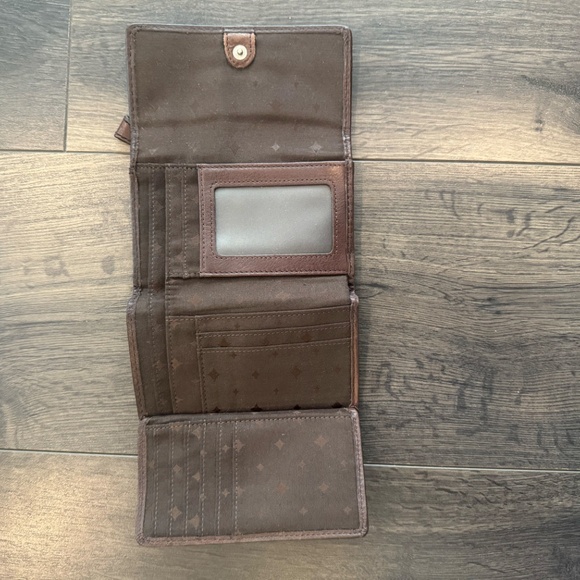 Fossil Maddox Textile Leather Satchel Handbag Purse w/ Matching Wallet - Picture 4 of 4